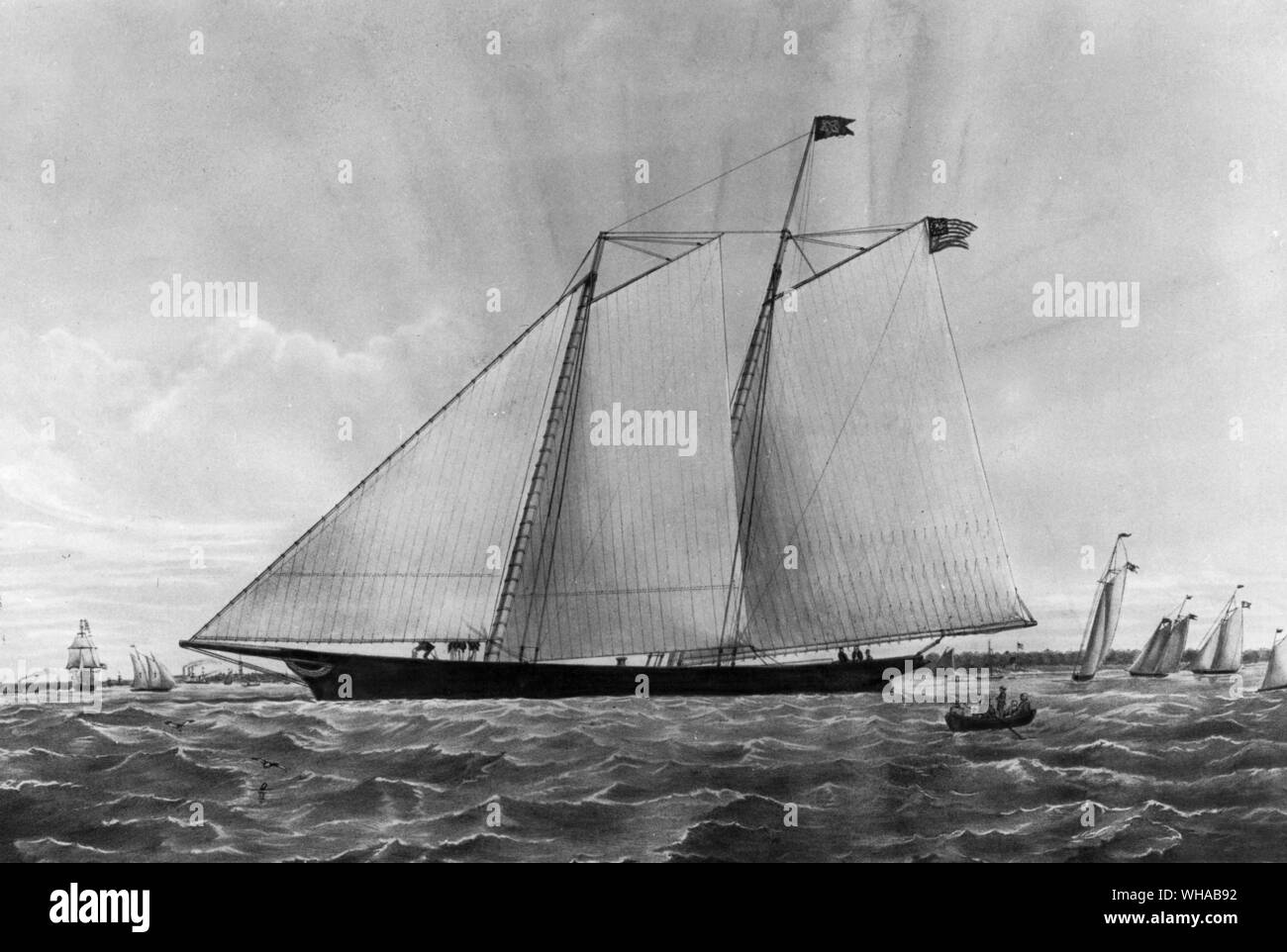 America Yacht vincitore di yacht corrispondono a Cowes 1851 Foto Stock