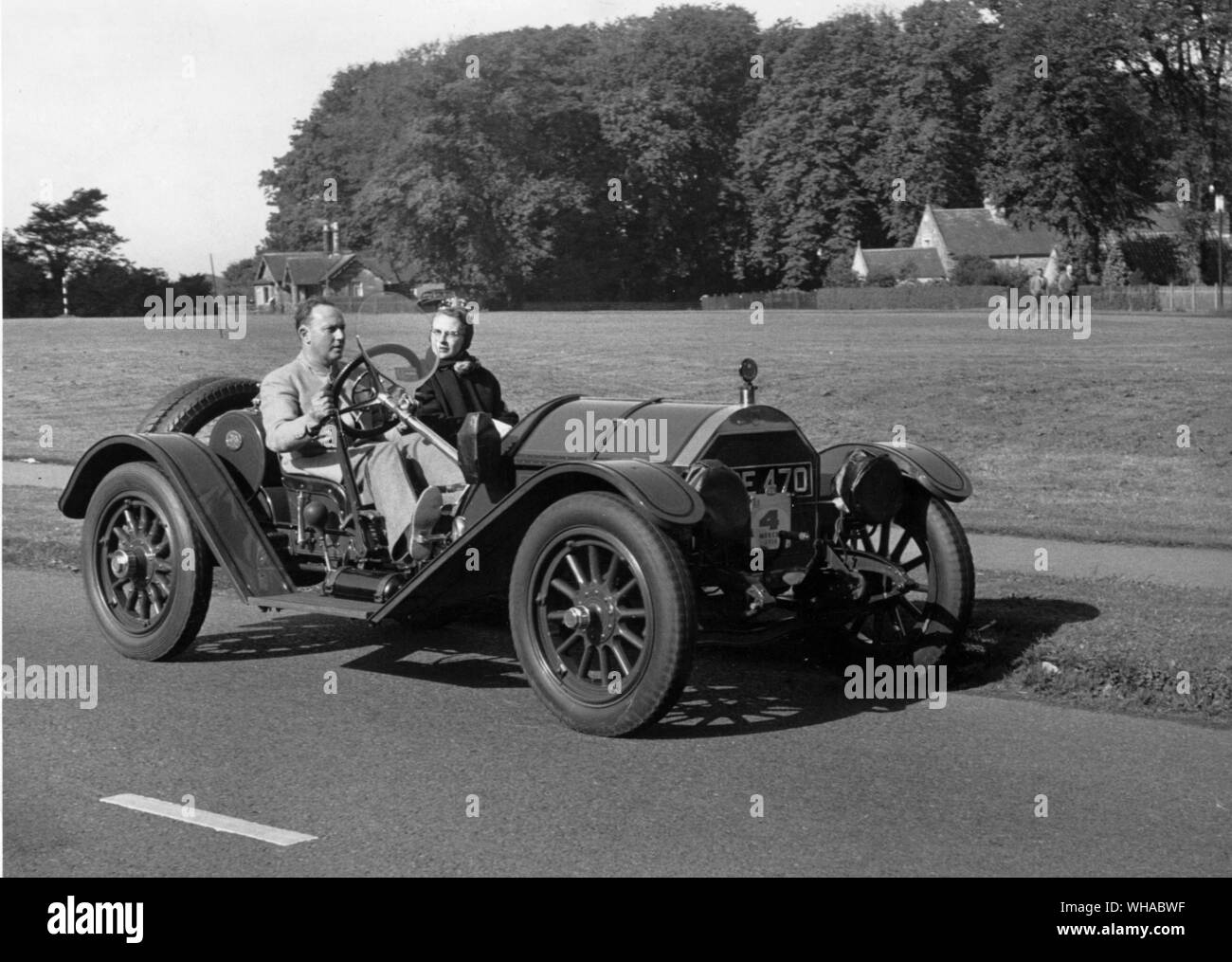 1914 Mercer 35-J Raceabout visto in Inghilterra la guida del 1954 Anglo American Vintage Rally auto Foto Stock