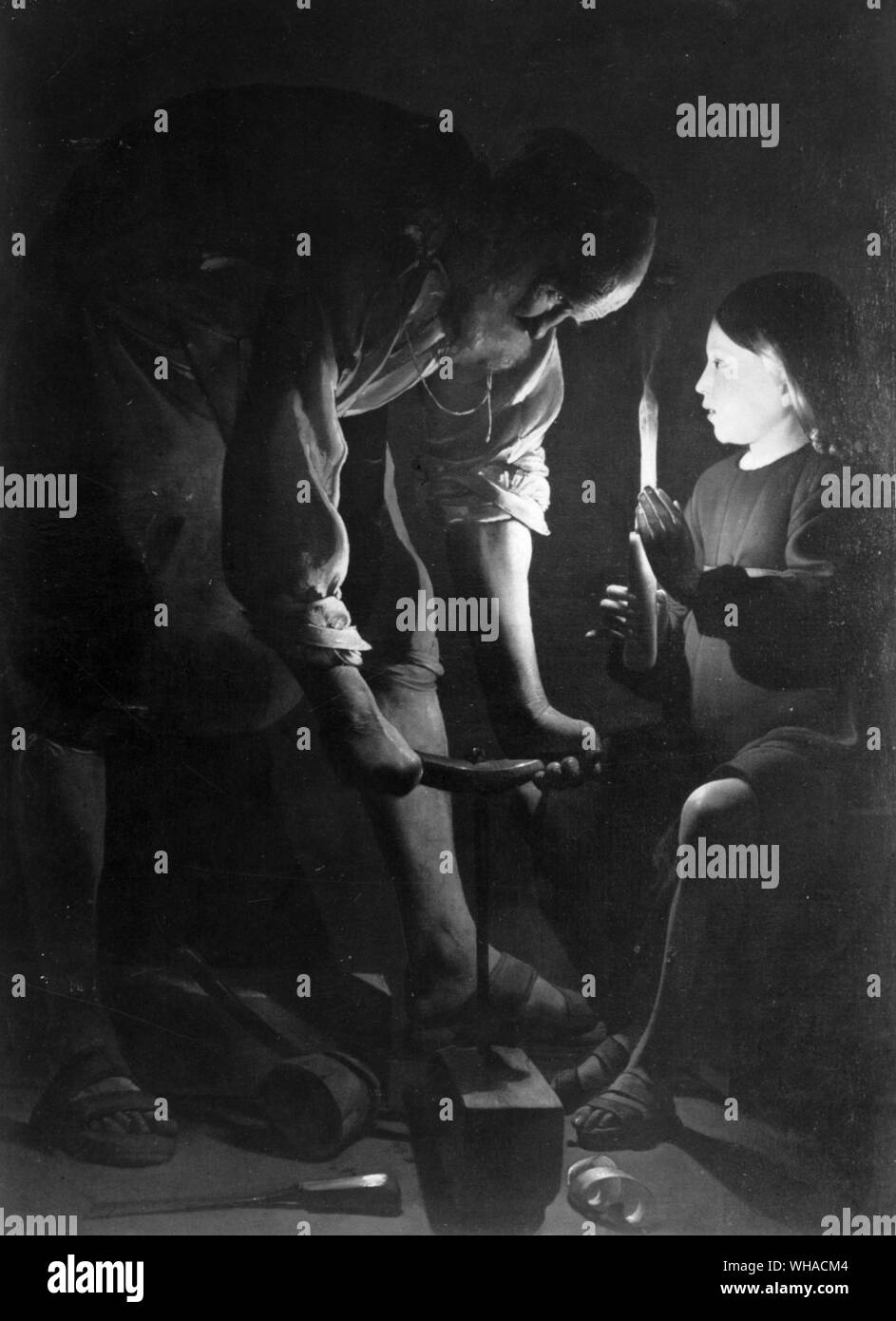 Georges de la Tour. Cristo e San Giuseppe. San Giuseppe, il falegname. . Foto Stock