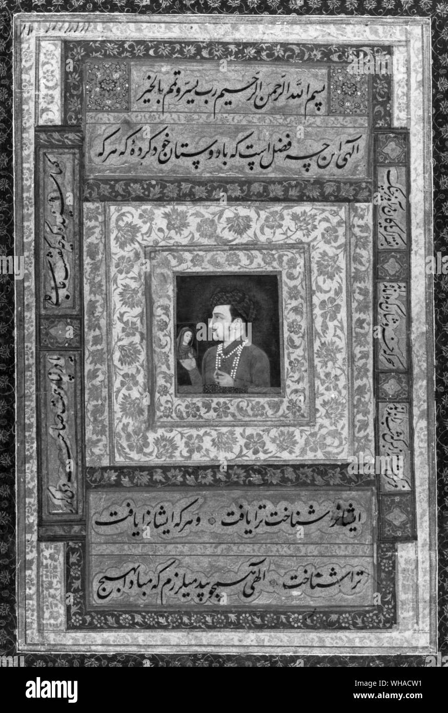 Jahangir con un immagine della Vergine Maria del XVII secolo Foto Stock