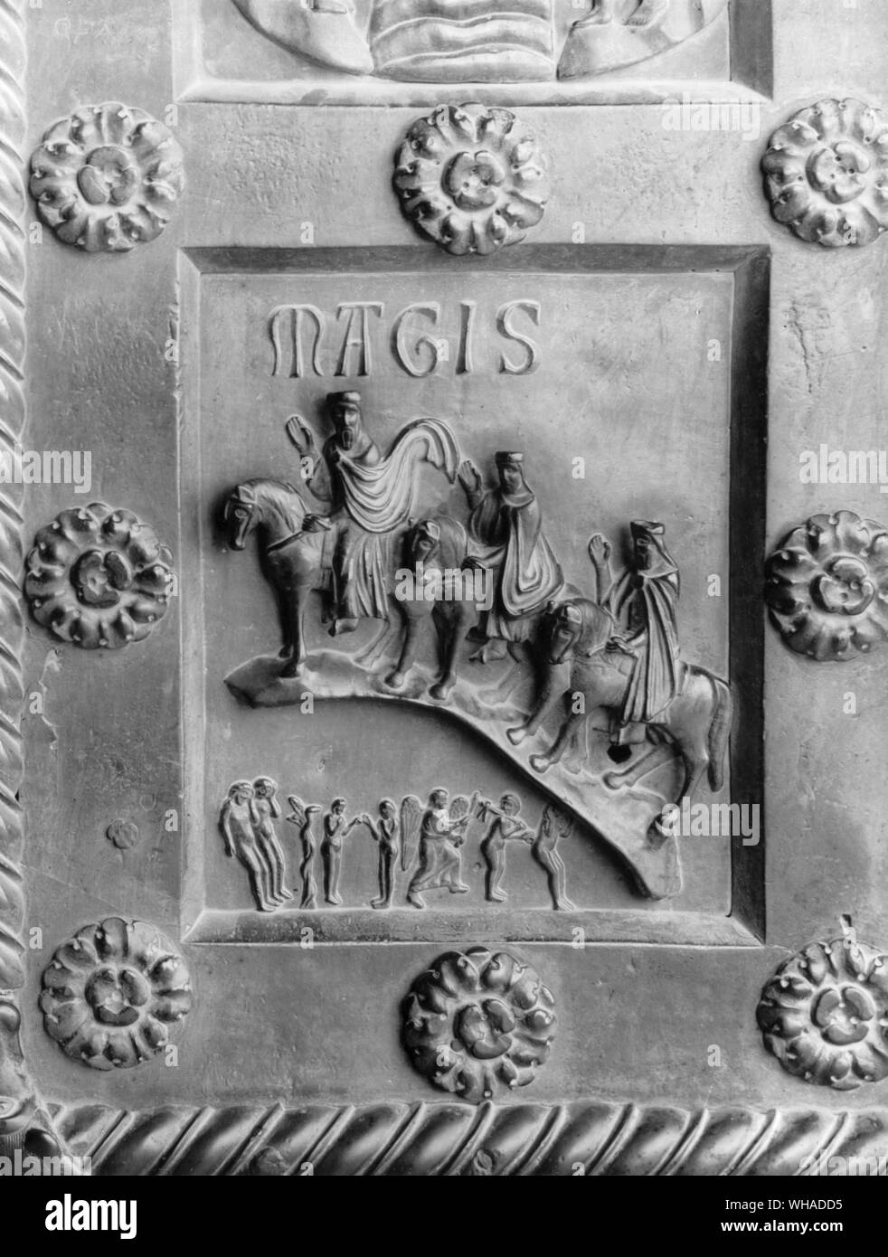 Bonanus Pisanus. Il Viaggio dei Magi. c 1190-95. Duomo di Pisa Foto Stock