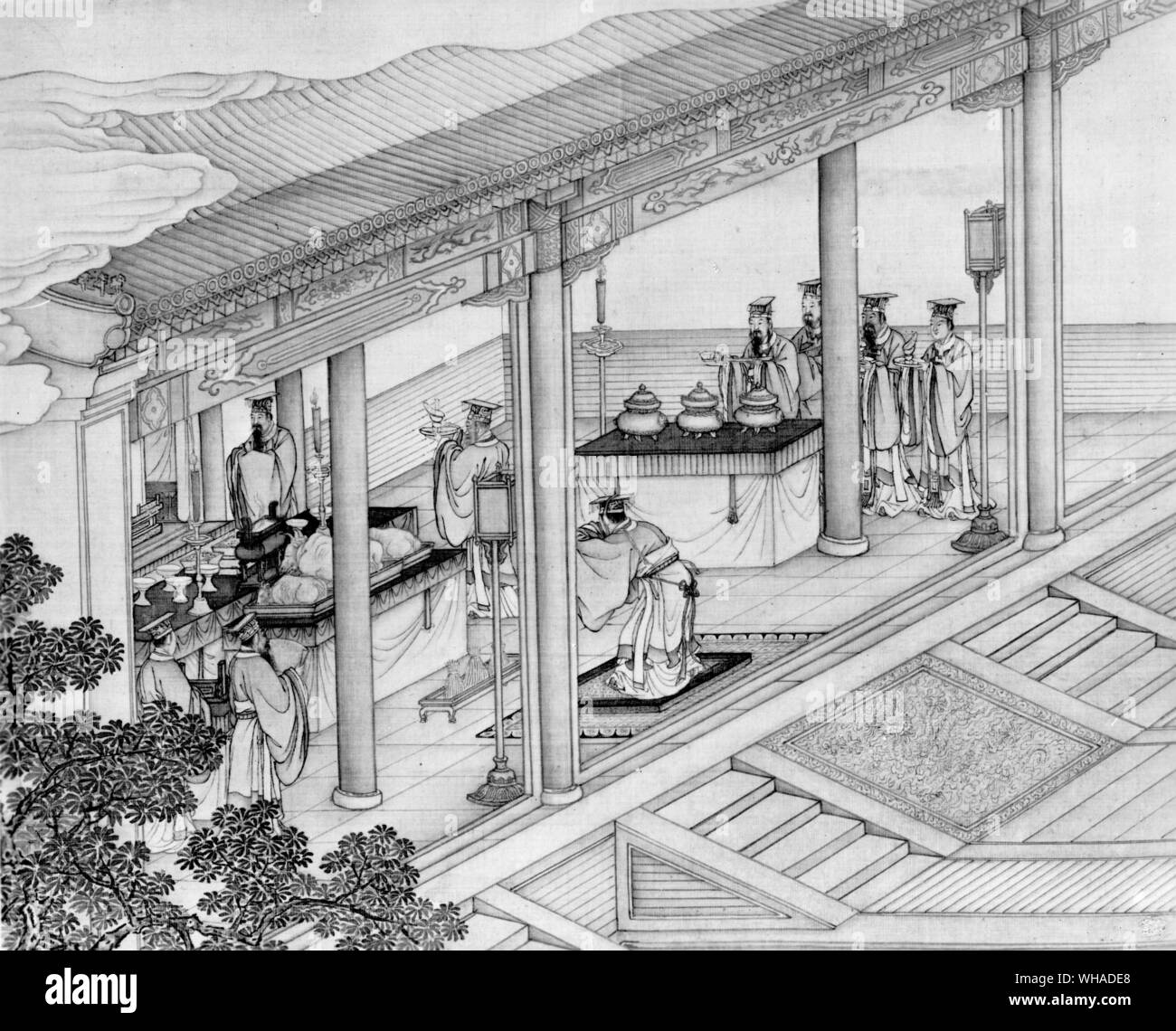 Inno sacrificale di Re Wen da un artista dell'Ch'ing dynasty 1644-1912 Foto Stock