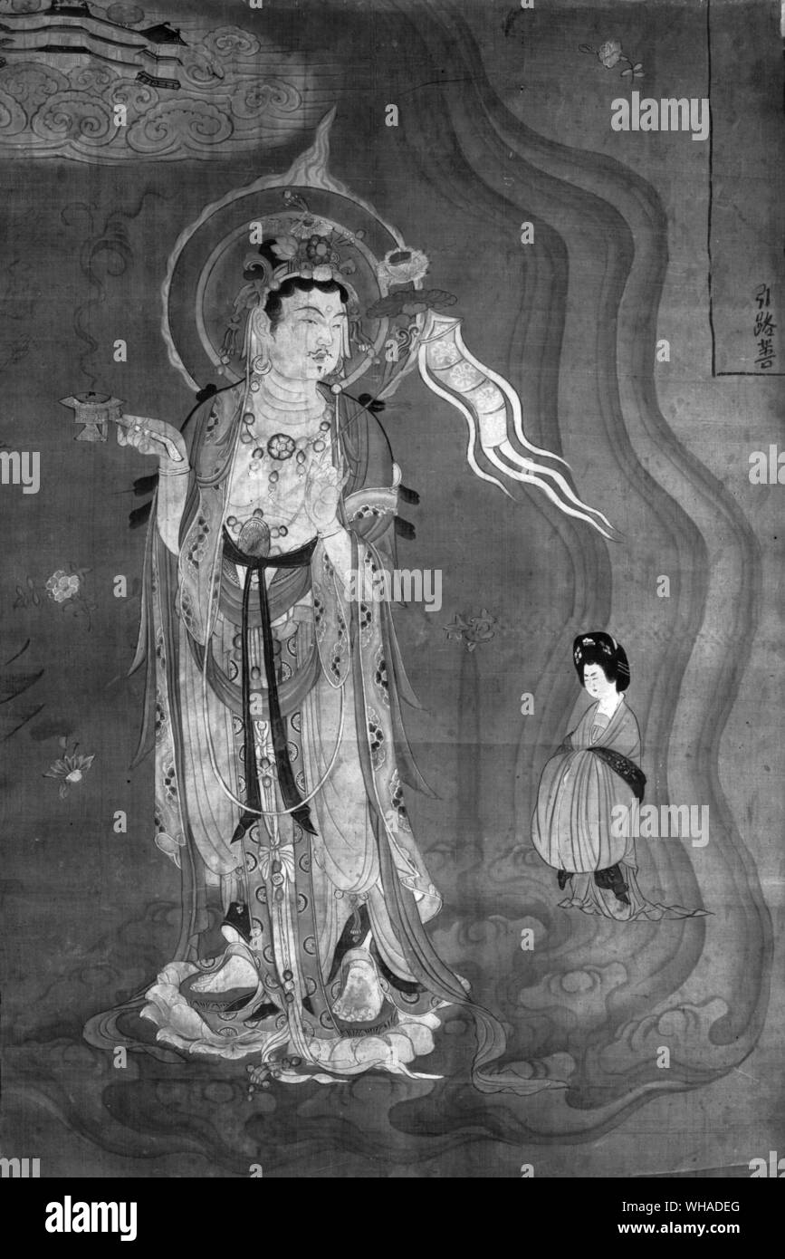 Avalokitesvana come guida delle anime: pittura su seta da Tuan Huang decimo secolo D.C. Foto Stock
