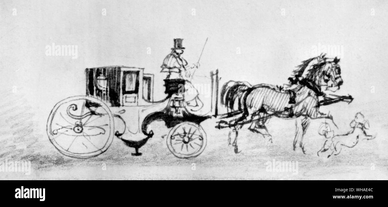 Moda Equipages - Un Brougham da Constantin Guys Foto Stock