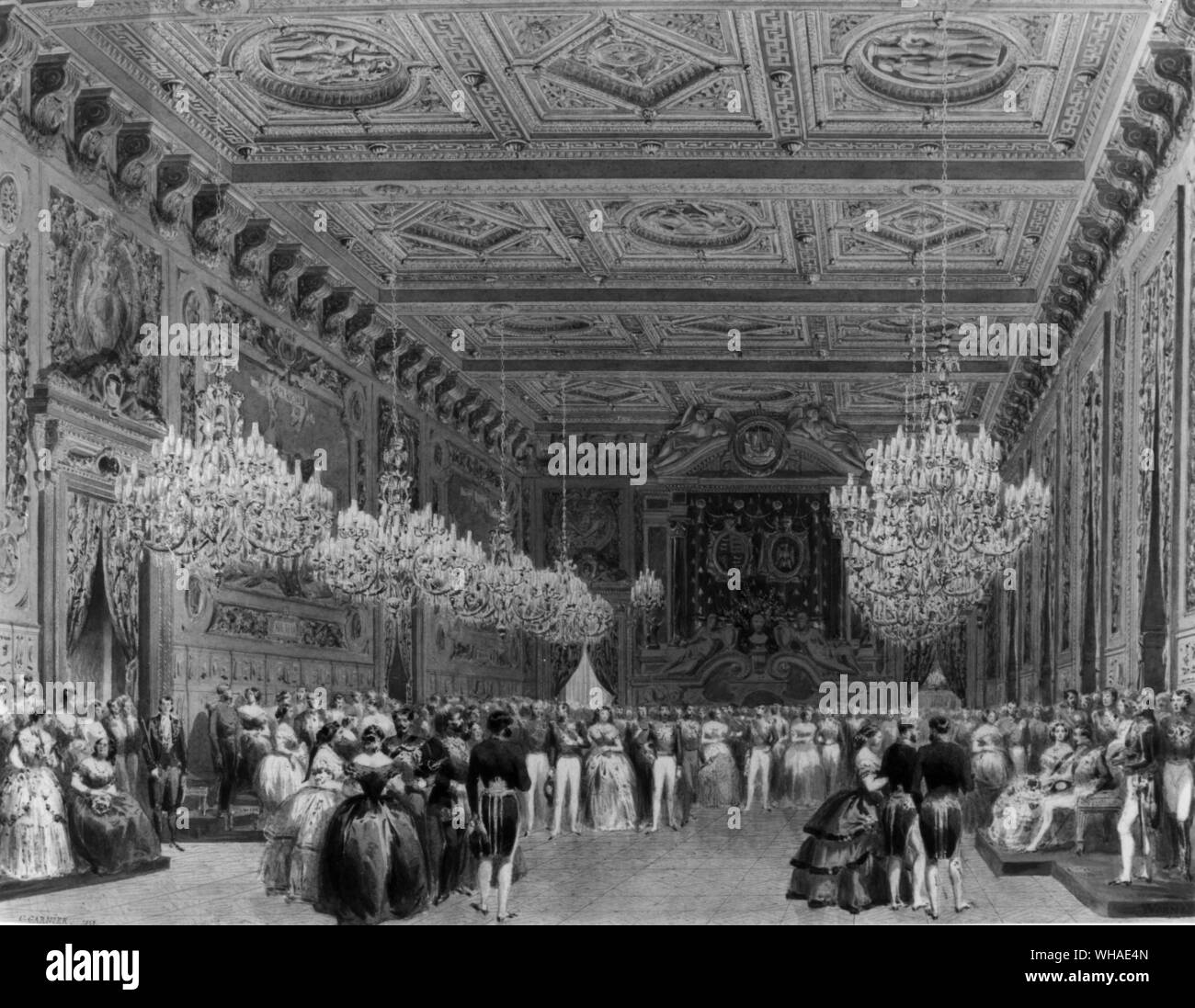 C Garnier. L' Hotel de Ville Sala del Trono 1855. Foto Stock