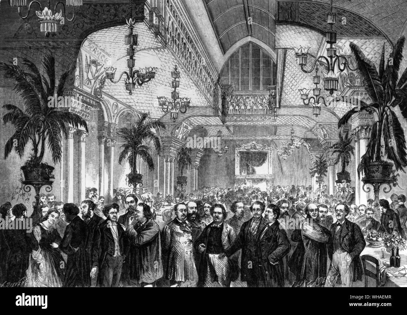 Un banchetto dato a Le Figaro a Pietro ristorante. Era la moda di utilizzare nomi in inglese Foto Stock