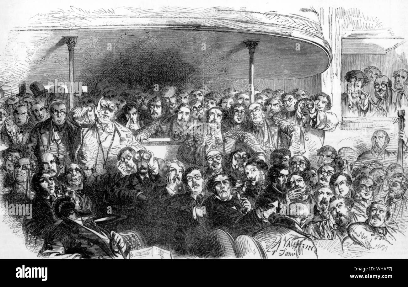 Da L'illustrazione 3 marzo 1855. Il pit presso il Theater des Folies Nouvelles. Parigi Foto Stock