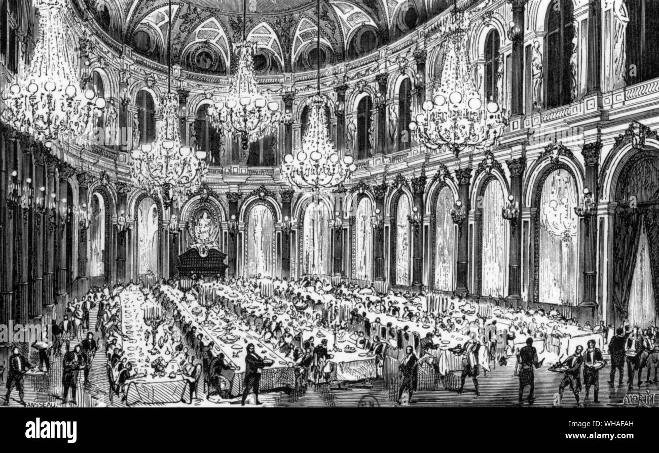 La sala da pranzo del Grand Hotel Paris Foto Stock