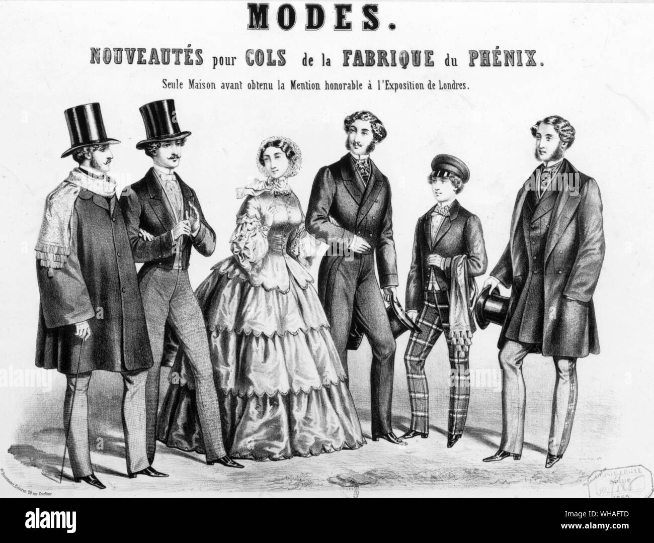La moda nel 1855 Foto Stock