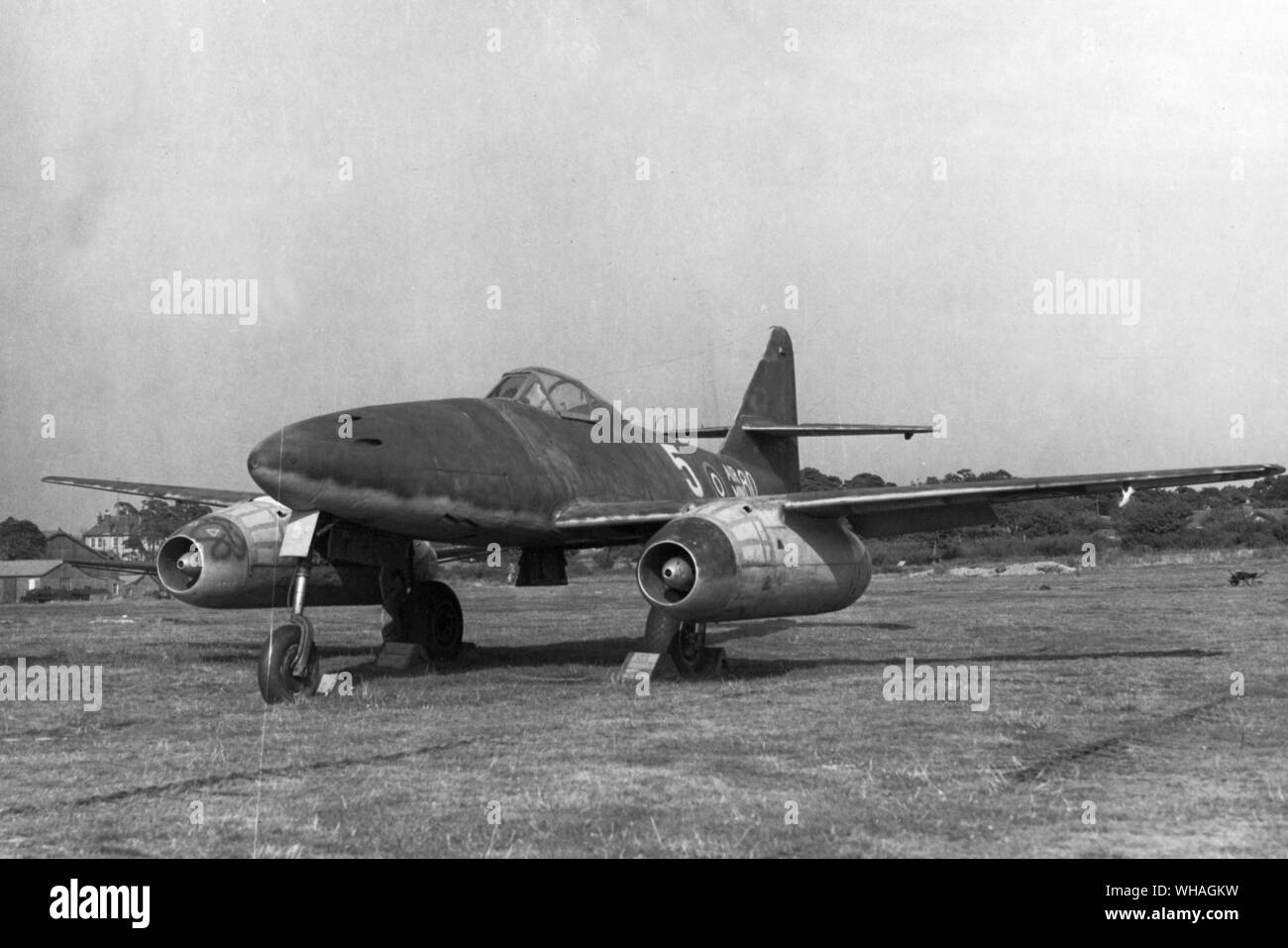 Messerschmitt 262A. Due Junkers Jumo 004 B unità di turbina. Aeromobile catturati con marcature alleato Foto Stock