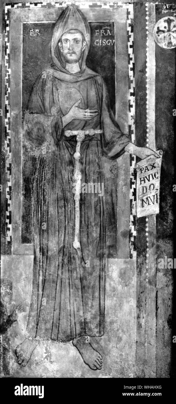 San Francesco di Assisi. Francesco di Assisi (orig. Giovanni Francesco [di] Bernardone) monaco italiano e santo fondatore ed eponimo dell Ordine Francescano 1209; Santo patrono dei commercianti; canonizzato 1228  1181?-1226 . . Foto Stock