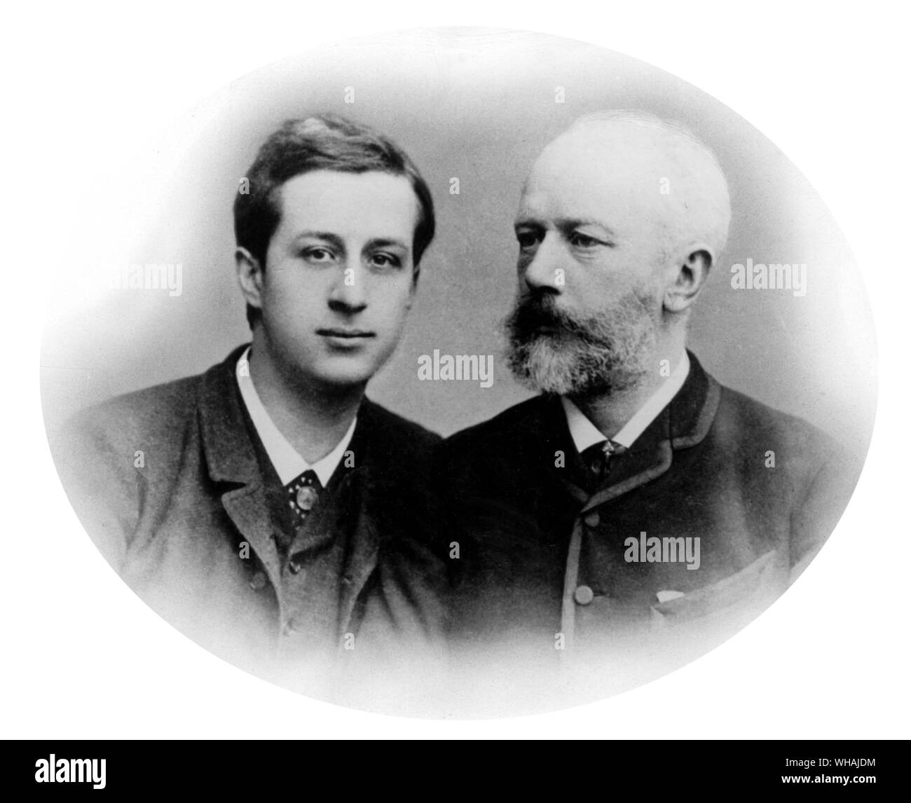 Tchaikovsky con il pianista Alexander Siloti. 1863-1945. Ciaicovskij, Pyotr Ilyich (anche Peter Ilich Tchaikovsky) Il compositore russo e il conduttore  1840-1893 . . . . . Foto Stock