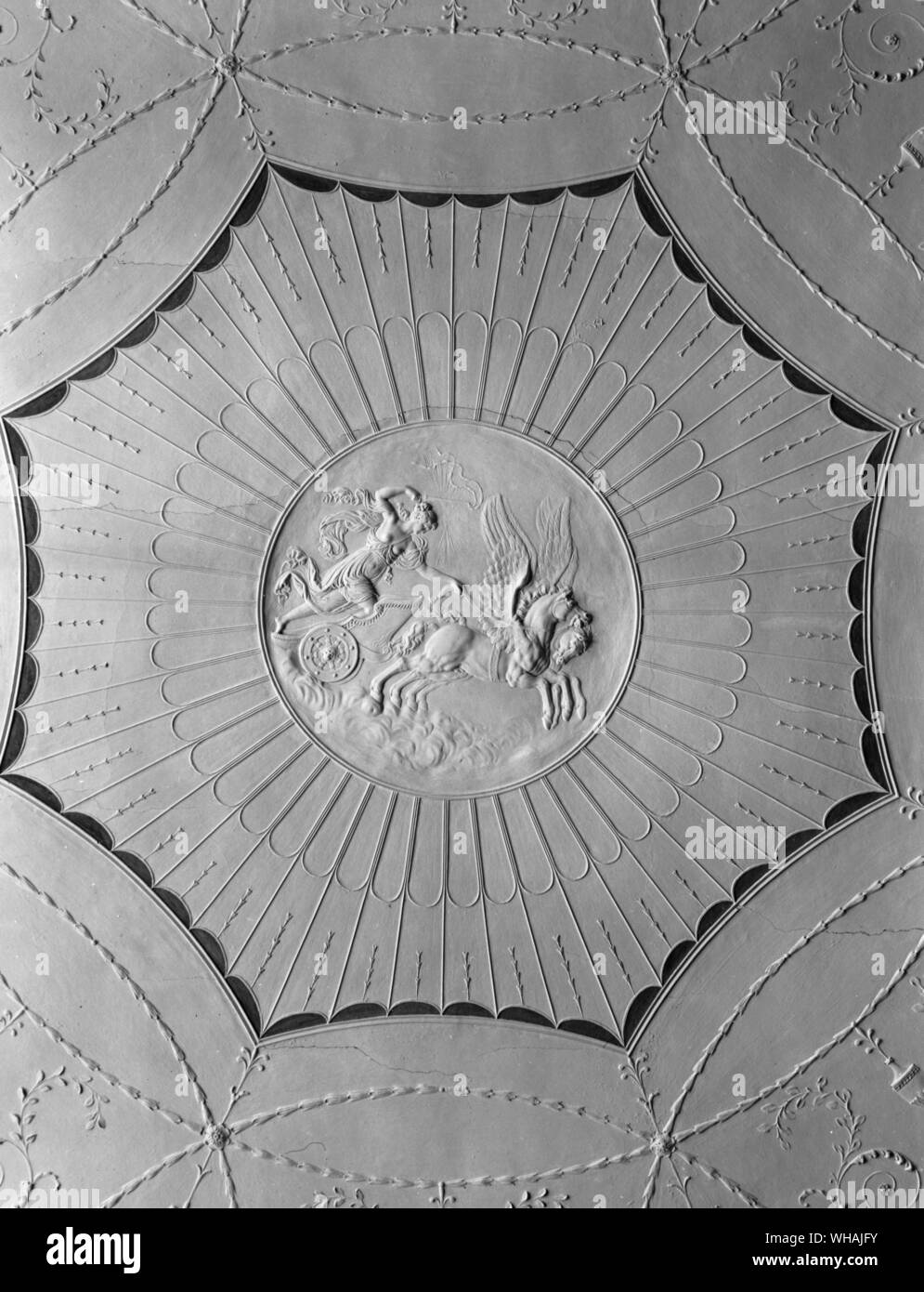 Ardress House. Charlemont. Co Armagh. Particolare del soffitto in drawingroom Foto Stock