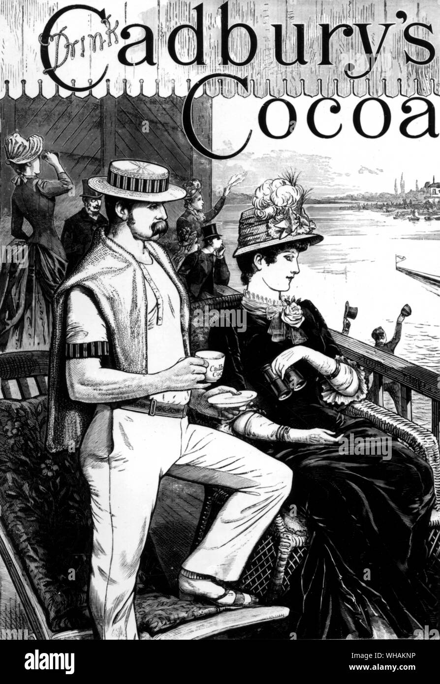 Soames probabilmente avrebbe indossato flanelle nautica per l'occasione. Annuncio pubblicitario dal grafico 10 Aprile 1886 Foto Stock