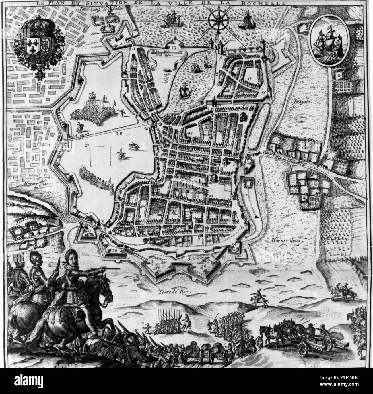 Mappa e situazione della città di La Rochelle Foto Stock