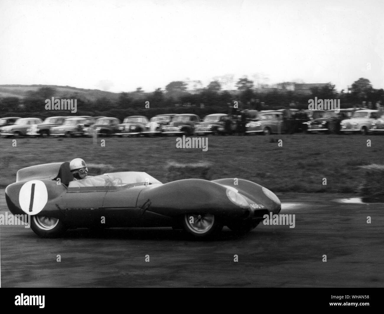M TEMPLETON 1100 cc Lotus Climax vincitore di Formula Libre scratch della corsa a Kirkistown gestito da 500 Motor Racing Club di Irlanda 24 Maggio 1958 Foto Stock
