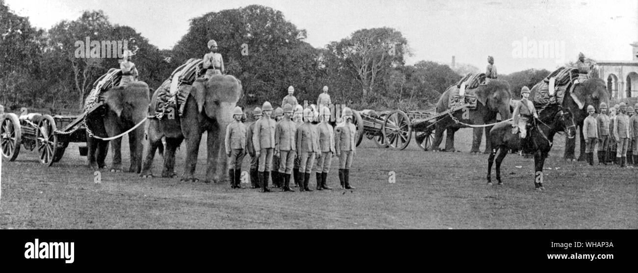 Batteria di elefante. Royal Artillery . India. 1895 Foto Stock