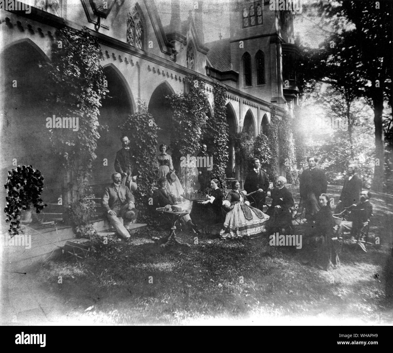 Un party presso la sede estiva del signor e la signora George R Satterlee . estate del 1863. Grimes Hill Stapleton Staten Island Foto Stock