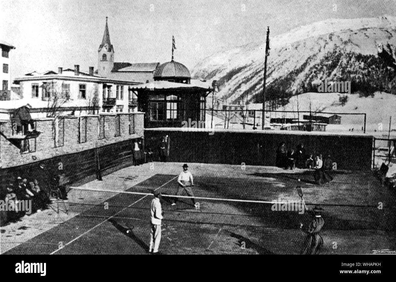 Lawn Tennis in Svizzera. Dall'enciclopedia di sport a cura di conte di Suffolk e Berkshire. 1897 Foto Stock