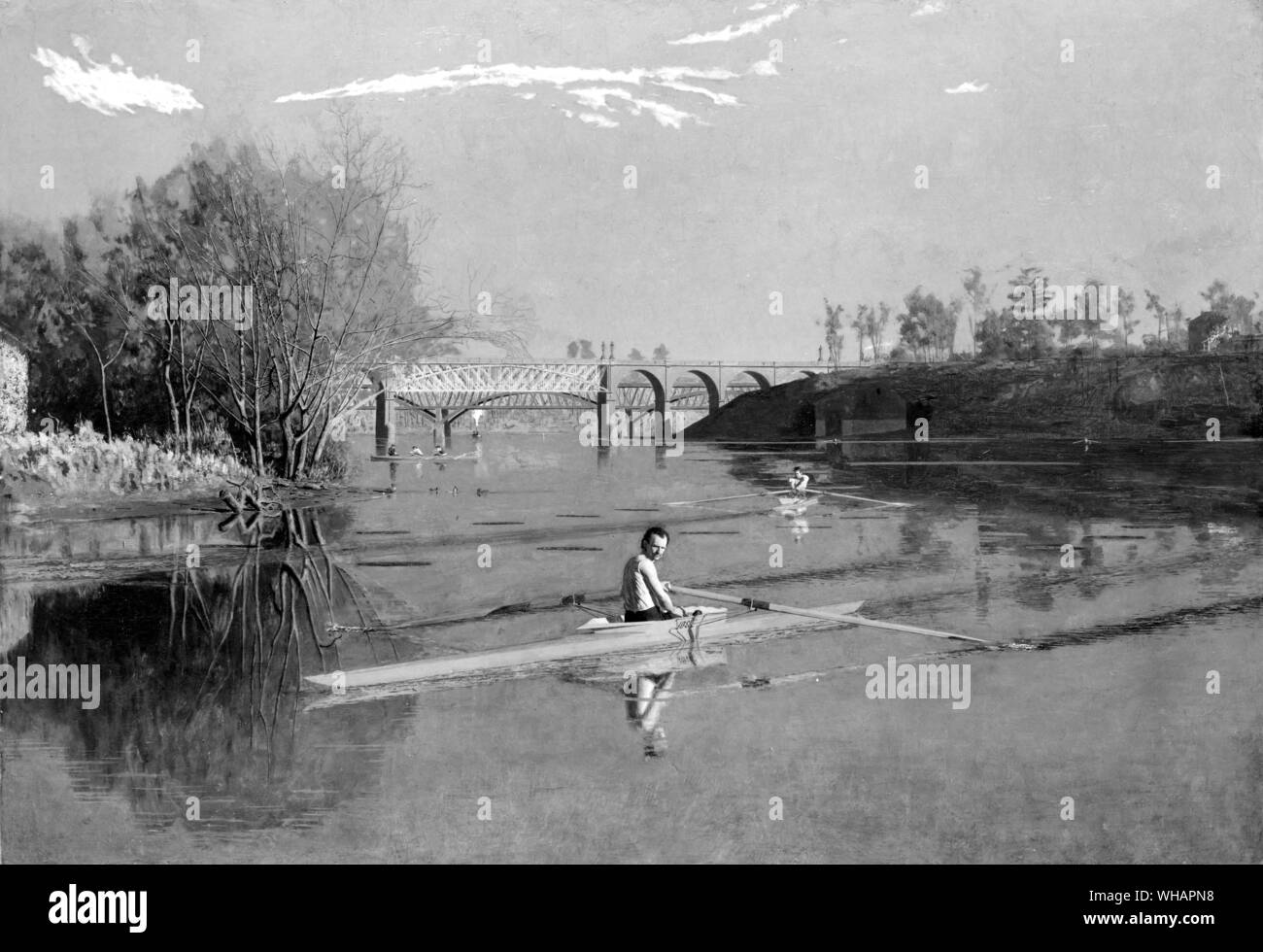 Max Schmitt in un singolo Scull. da Thomas Eakins 1844-1916 artista americano Foto Stock