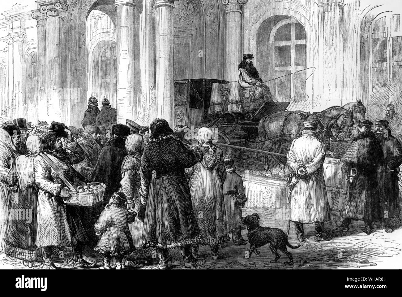 Entrata al Palazzo d'inverno . San Pietroburgo. 1881 Foto Stock