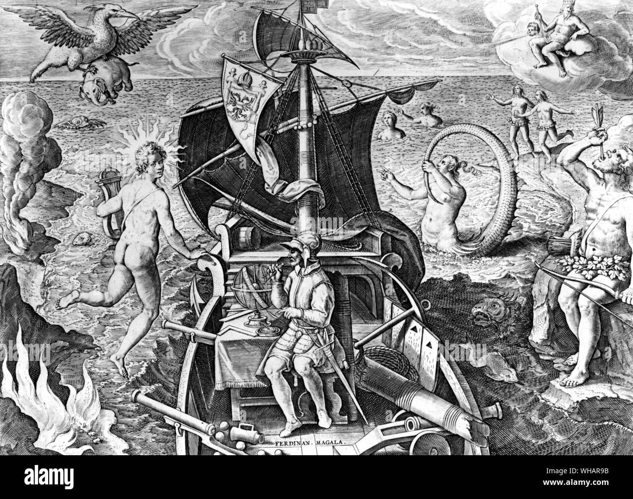 Arrotondamento di Magellano Capo Horn. Ferdinando Magellano. (Portoghese Fernão Magalhaes). . . Il primo circumnavigator del mondo reale; nato circa 1480 a Saborosa a Villa Real, Provincia di Trás os Montes, Portogallo; morì durante il suo viaggio alla scoperta dell'isola di Mactan nelle Filippine, 27 aprile 1521. . . Foto Stock Arrotondamento di Magellano Capo Horn. Ferdinando Magellano. (Portoghese Fernão Magalhaes). . . Il primo circumnavigator del mondo reale; nato circa 1480 a Saborosa a Villa Real, Provincia di Trás os Montes, Portogallo; morì durante il suo viaggio alla scoperta dell'isola di Mactan nelle Filippine, 27 aprile 1521. . . Foto Stock