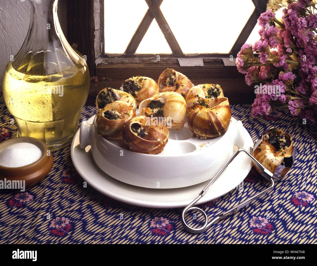 Cucina internazionale . Lumache.. Escargots, Francia. Foto Stock