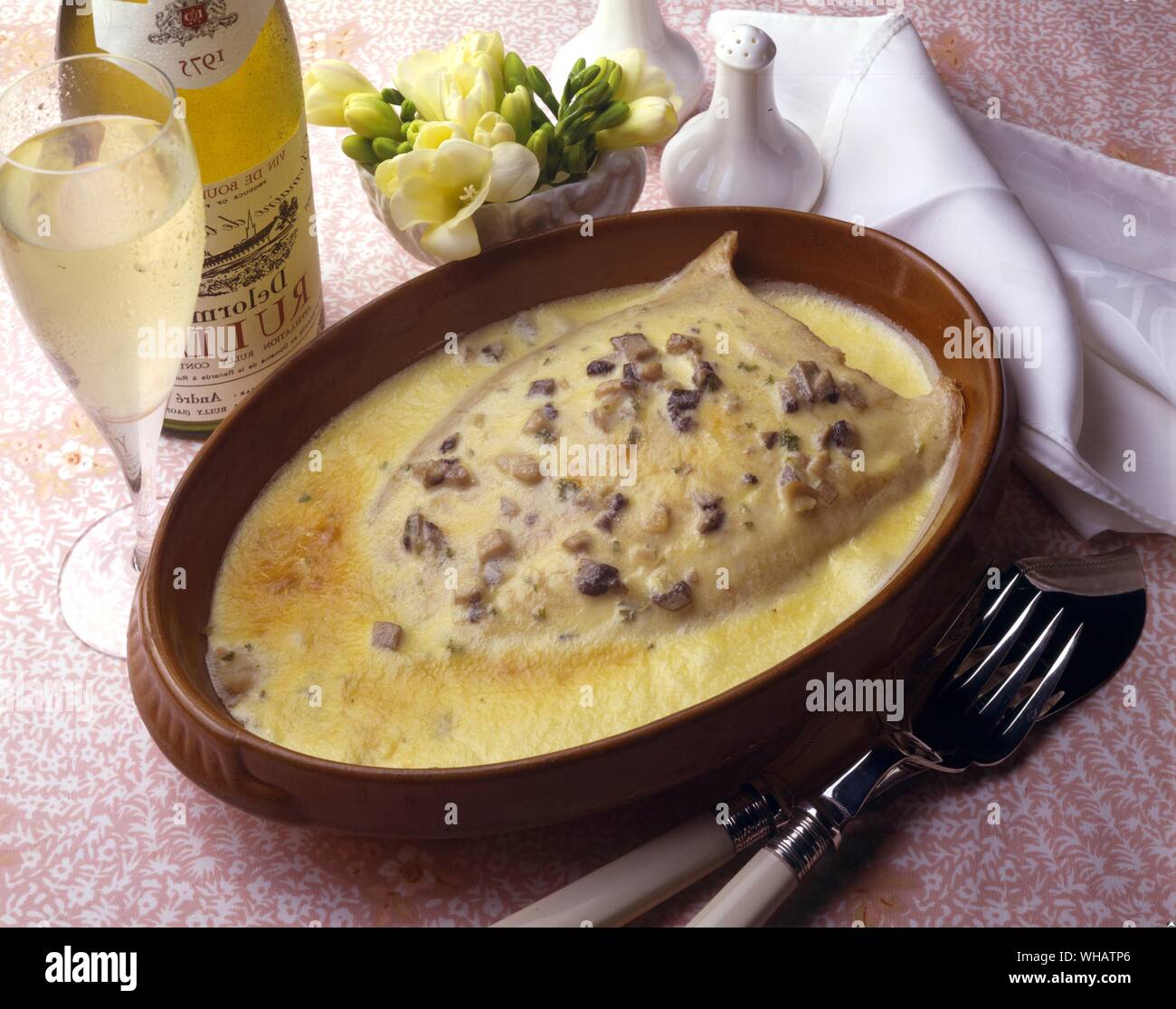 Cucina internazionale . Sogliola bonne femme.. La Francia. Foto Stock