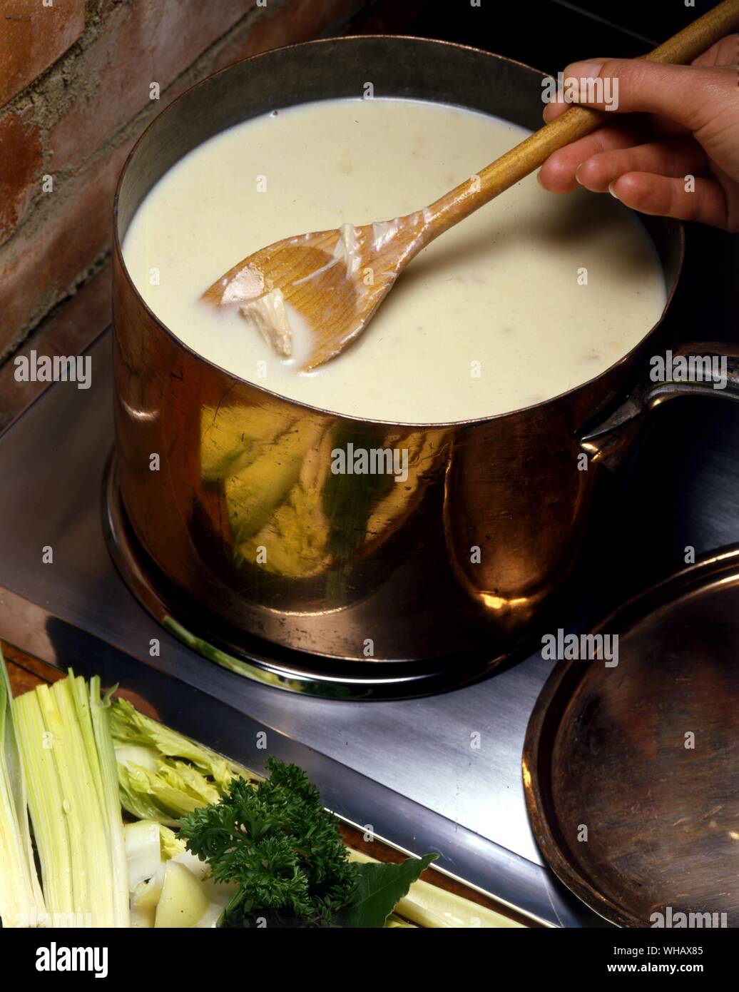 Zuppa di pollo Foto Stock
