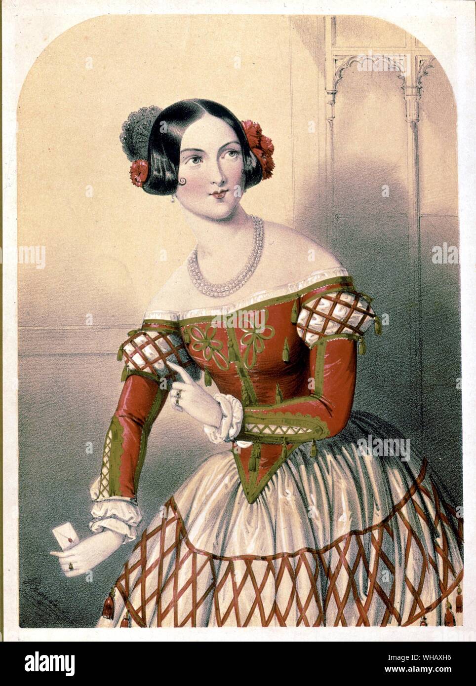 Da Queen's Boudoir 1849. La Queen's Boudoir; un musical annua per il 1841 (-1843), a cura di C. Jefferys. Un libro di bellezza per la Queen's Boudoir per 1844 (1854). . . . Foto Stock