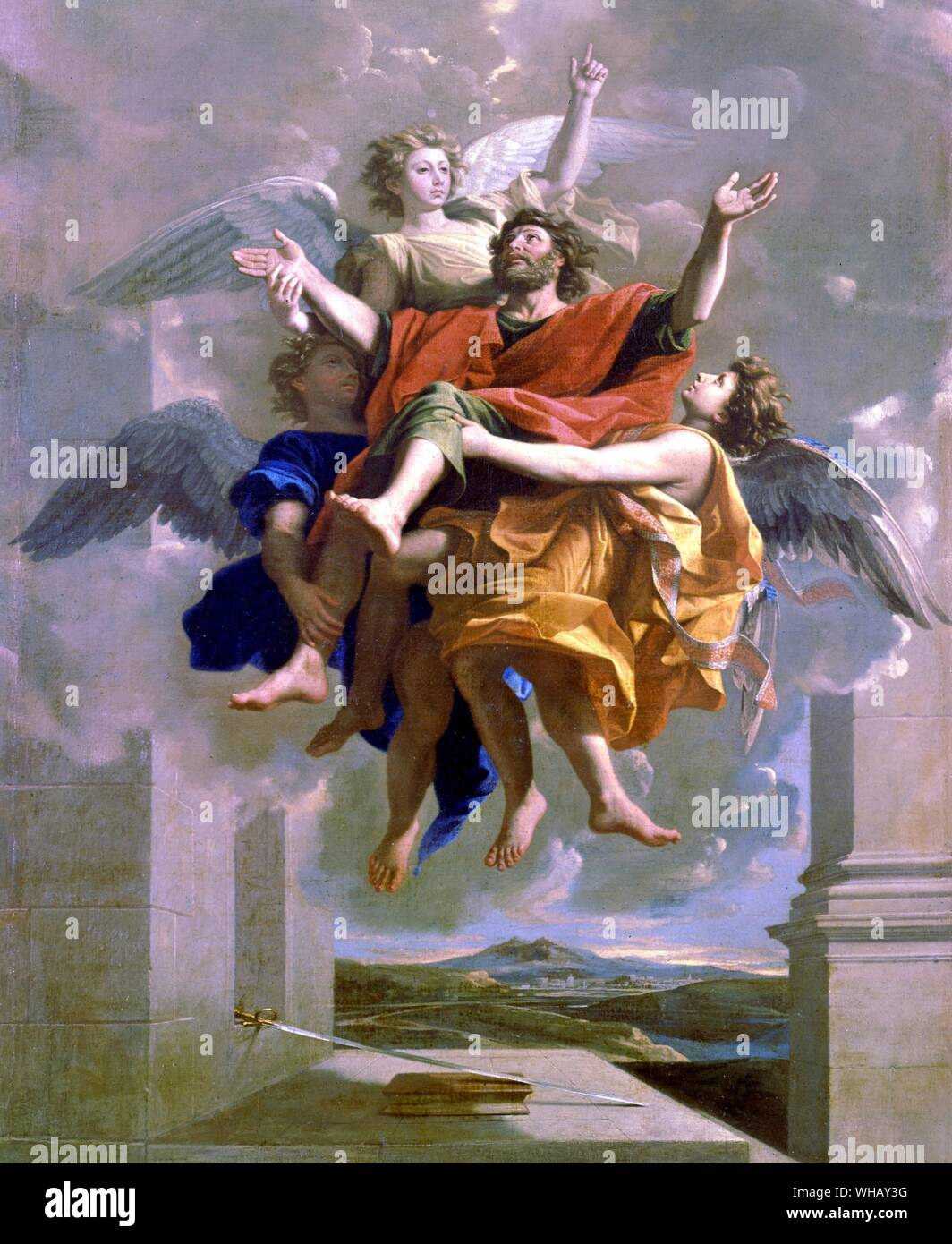 L'estasi di San Paolo dipinta da Nicolas Poussin (1594-1665) per Paolo Scarron. Il Re Sole da Nancy Mitford, pagina 121. Foto Stock