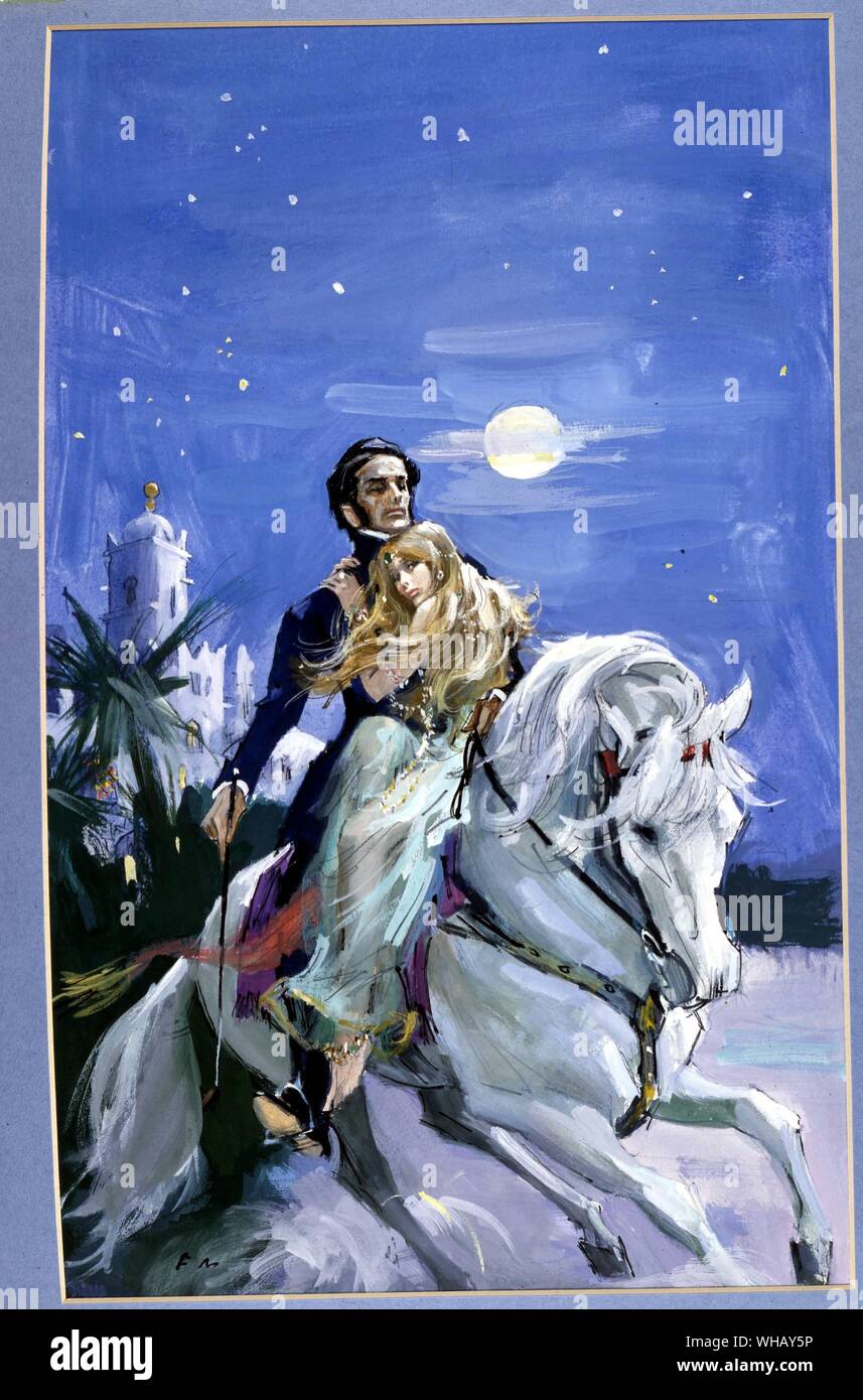 Il design del coperchio da Francis Marshall per l audace inganno di Barbara Cartland (1973). Barbara Cartland il libro di amore e amanti di Barbara Cartland, pagina 106. Dame Barbara Cartland (1901-2000) è stato uno dei più famosi scrittori del romanticismo romanzi di tutti i tempi. Foto Stock