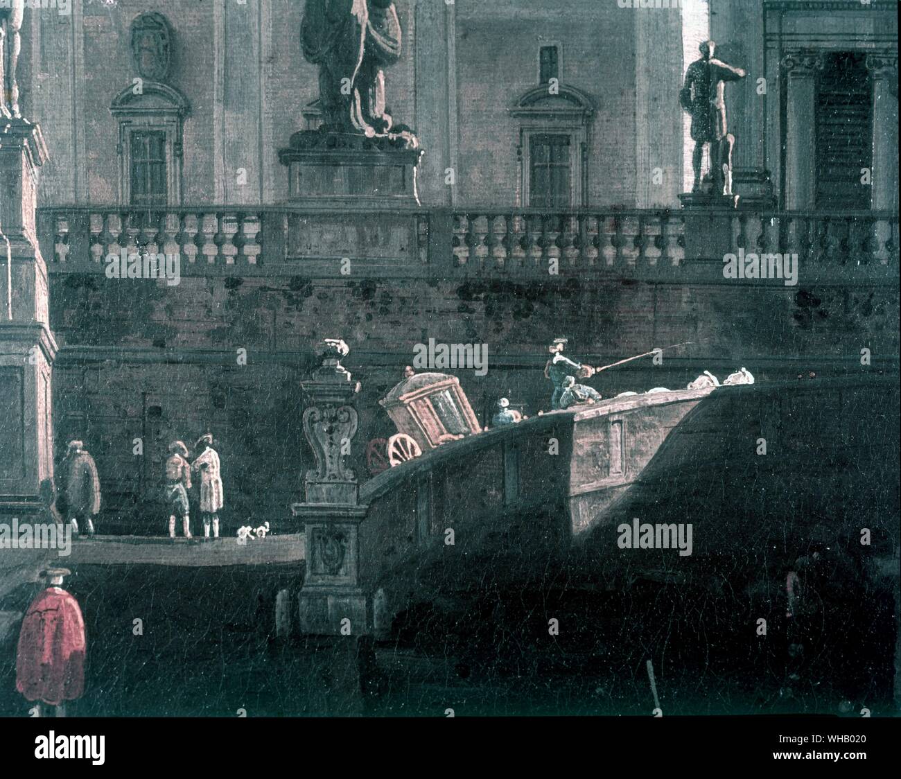 Campidoglio Roma (dettaglio). Da Bernardo Bellotto (1721 - 1780). . Foto Stock