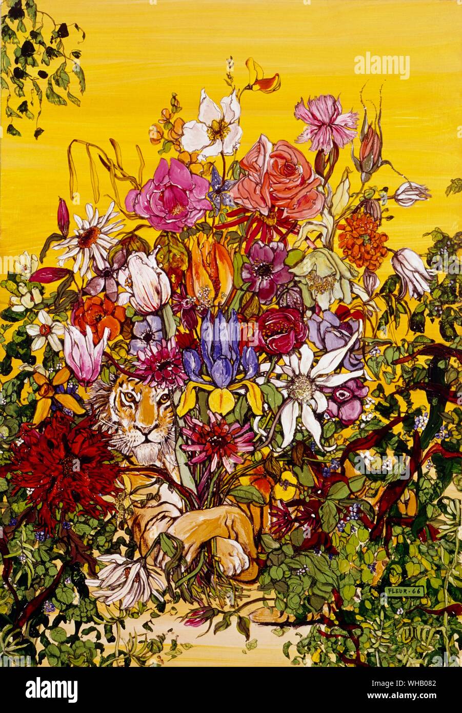 Jungle Bouquet e Tiger. Da Fleur Cowles (fondatore della rivista Flair in 50s). Foto Stock