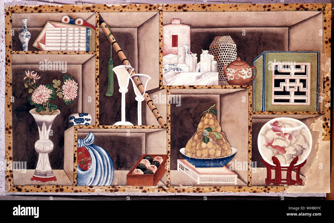 Cinese Pittura su carta, da Linnaeu's House a Hammerby, 2126. Foto Stock