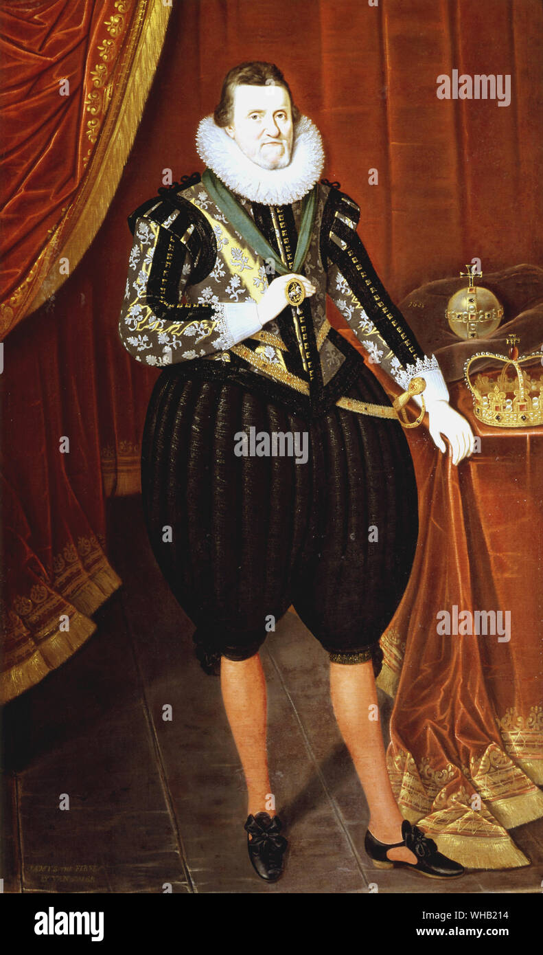 Giacomo I 1623, eventualmente da John de Critz il sambuco dopo Paul van Somer.. Foto Stock