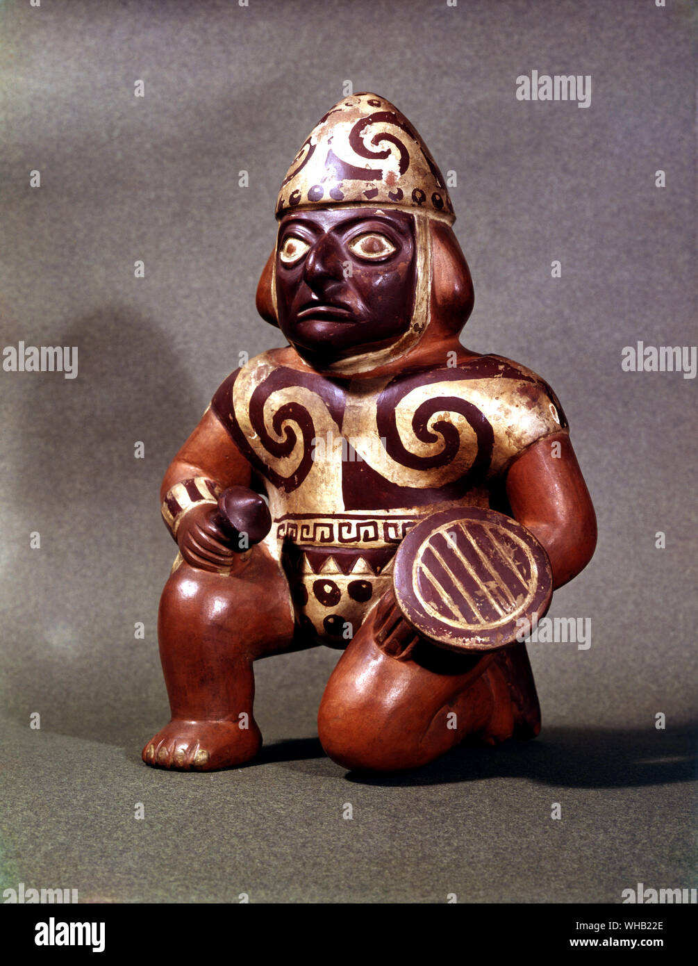 Inca Warrior: Mochica Pot N. civiltà costiera, Perù. British Museum. Foto Stock