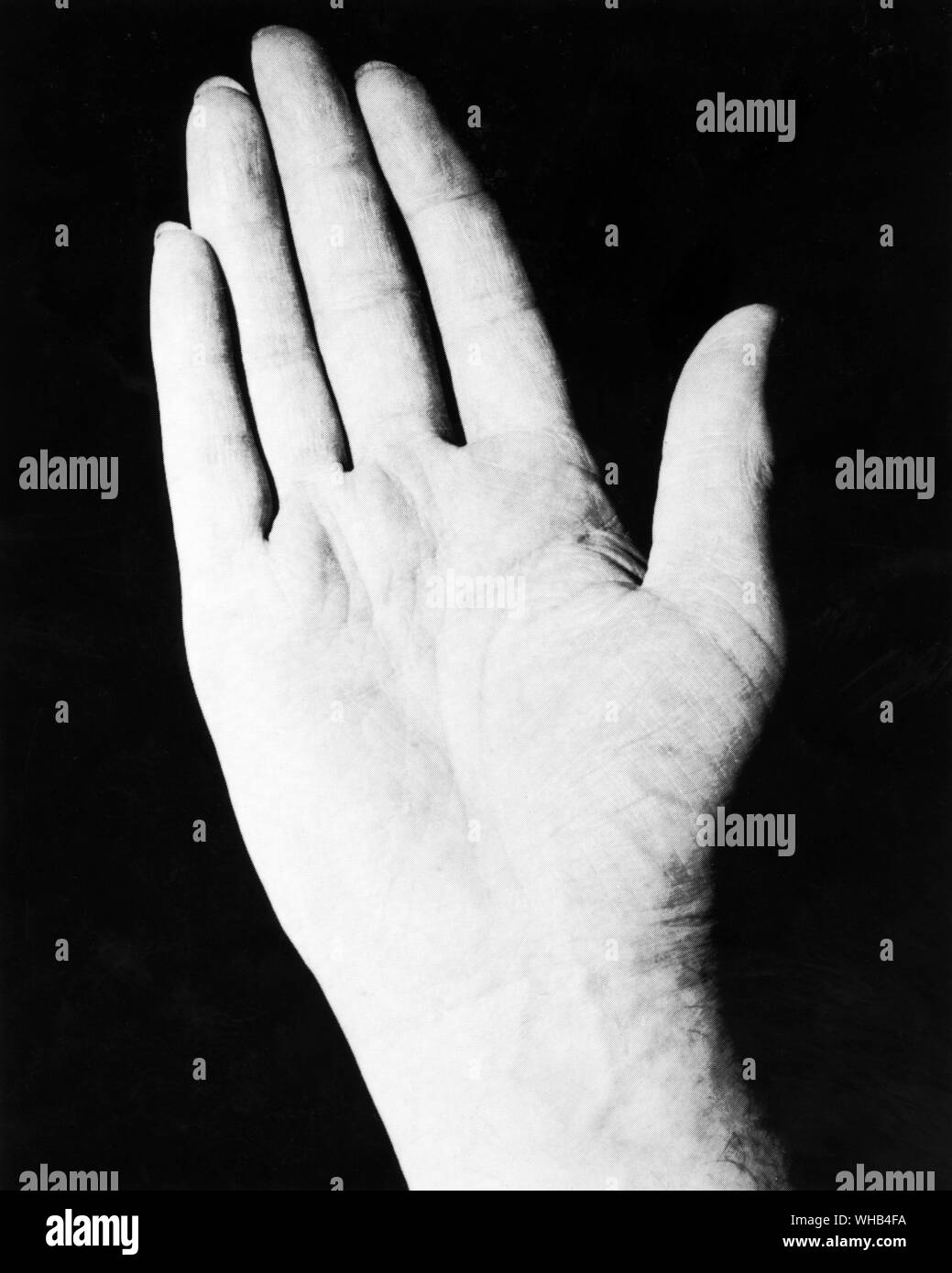 Dennis Wheatley la mano - Data di Nascita 8 Gennaio 1897 @ 21.30. Foto Stock