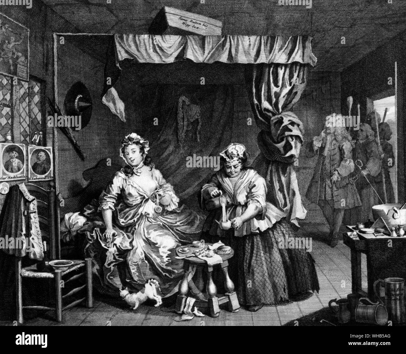 Le prostitute progressi , la piastra 3 di 6 Incisioni da William Hogarth Foto Stock