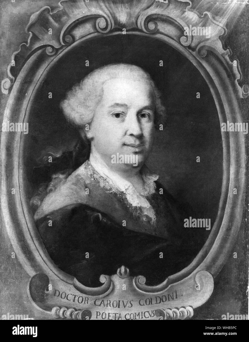 Carlo Goldoni celebrato commediografo veneziano e librettista 1707 - 1793 : pittura da Pietro Loughi Foto Stock