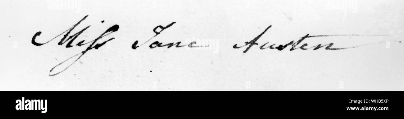La signorina Jane Austen (firma). . Foto Stock