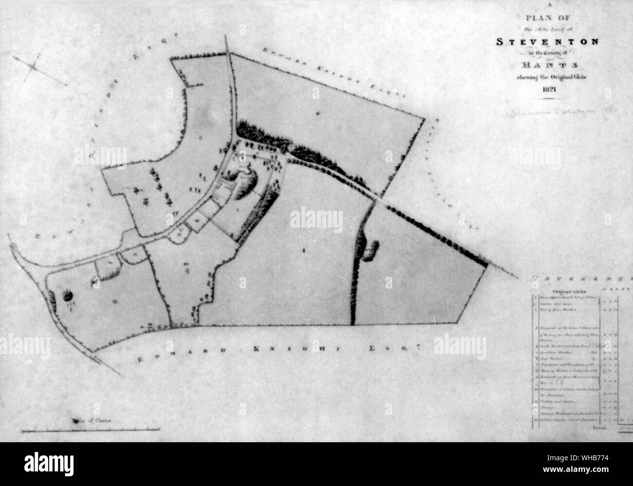 Mappa di motivi di Steventon canonica - Chanton House. . Foto Stock