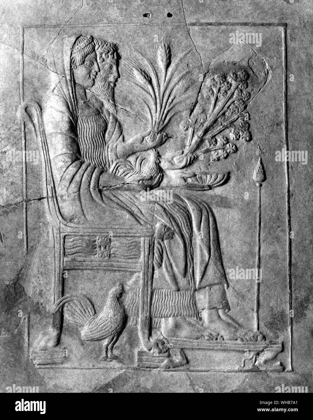 La Fanciulla di mais. Il mondo dei viventi e le colture sopra la terra e il mondo dei morti e i semi di pelo al di sotto di esso. Persefone e Plutone divinità degli inferi e delle colture Foto Stock