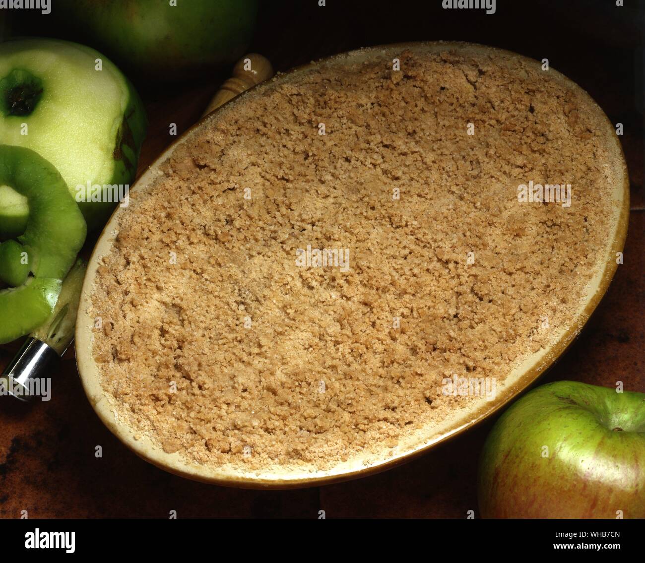 Crumble di mele. Foto Stock