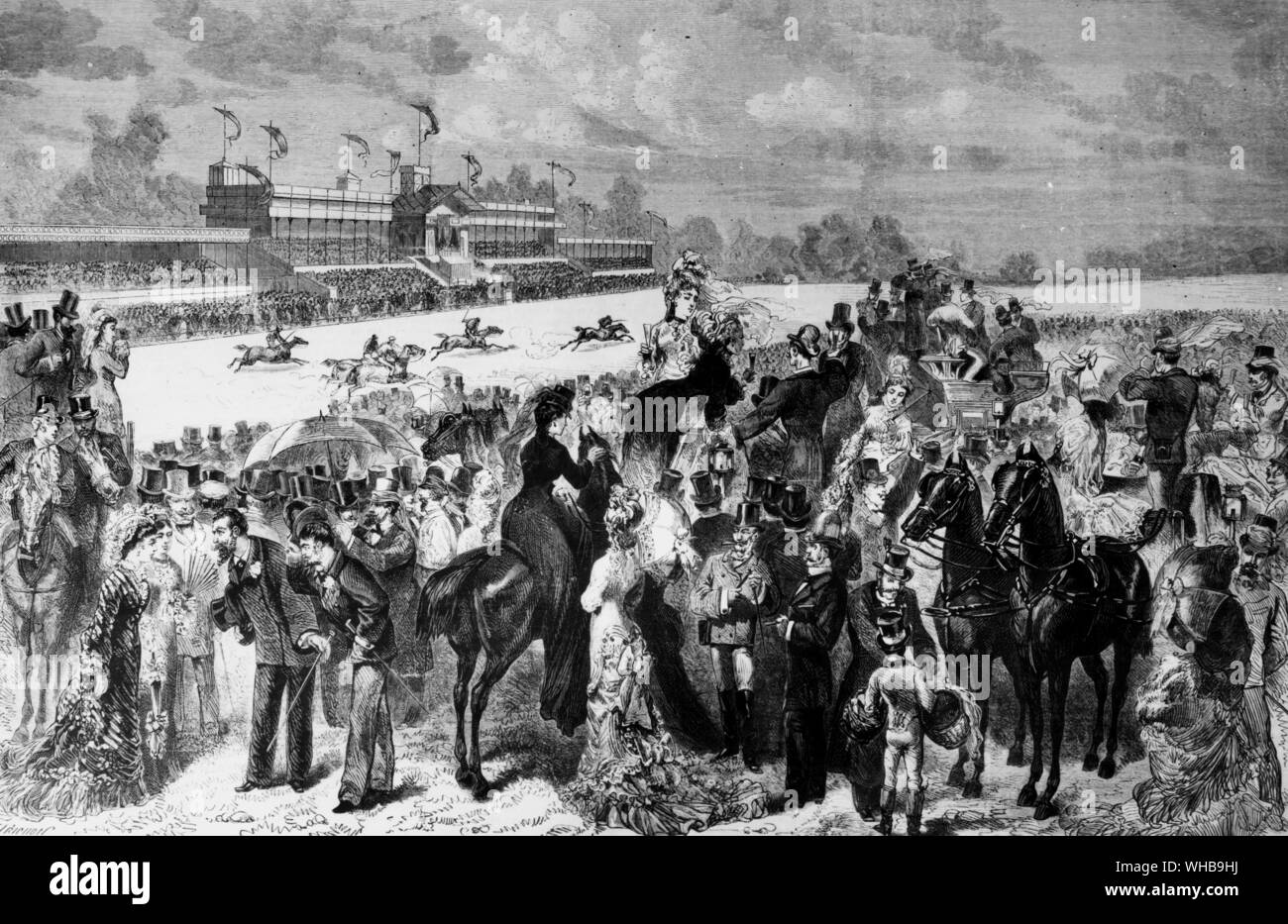 Longchamp - Il Grand Prix de Paris 1876 . Incisione di Ferdinandus Foto Stock