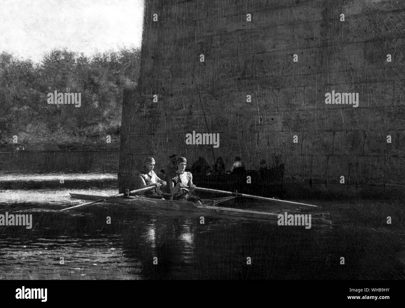 John Hay Whitney collezionista d'Arte : La Oarswain o rematore da Thomas Cowperthwait Eakins di scull passando sotto un ponte .. 1872 Foto Stock