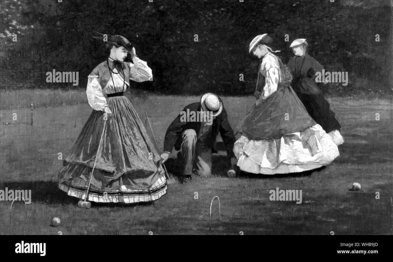 Croquet scena : da Winslow Homer 1866 Foto Stock
