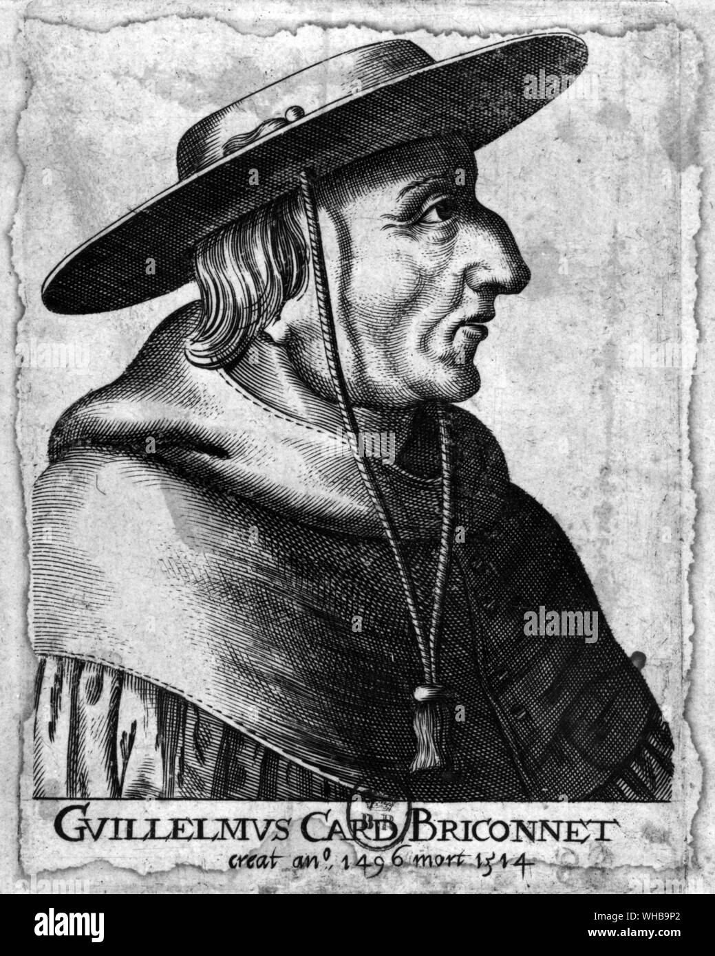 Il Cardinale Guillaume Briconnet 1472 - 1544 , Vescovo di Meaux Foto Stock