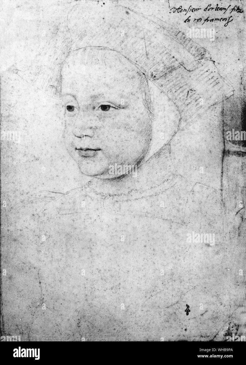 Henri de France , 1519 - 1559 , Duc d'Oleans - il futuro Enrico II . A partire da un disegno di Jean Clouet 1524 Foto Stock