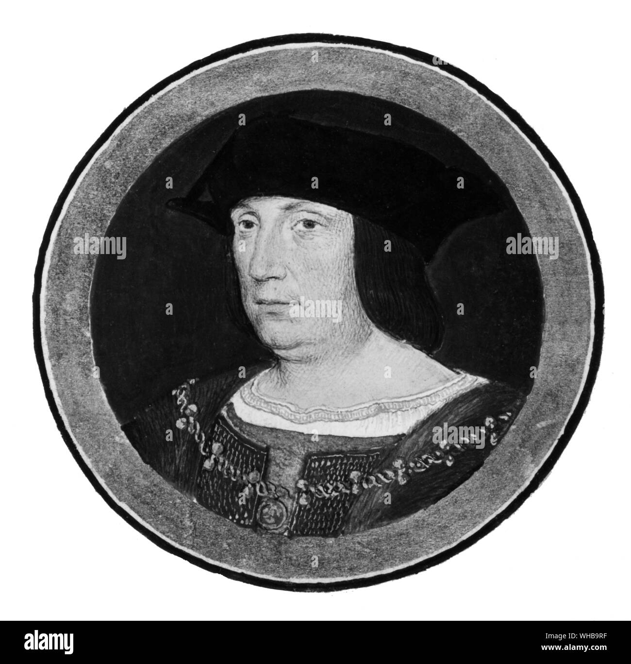 Artus Gouffier , Seigneur de Boisy 1475 - 1519 : Francois governatore ad Amboise . Miniatura c 1516 da Jean Clouet Foto Stock